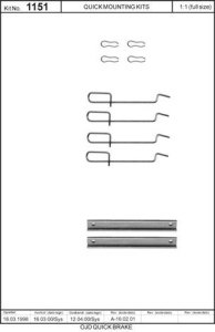 Monteringssats bromsbelägg - MS-950078