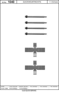 Monteringssats bromsbelägg - MS-950149