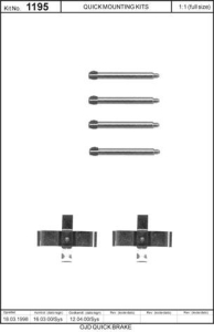 Monteringssats bromsbelägg - MS-950154