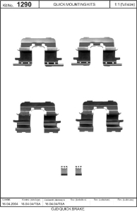 Monteringssats bromsbelägg - MS-950184