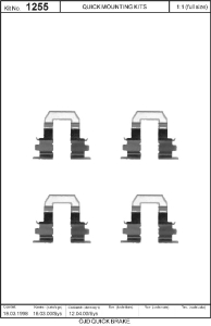 Monteringssats bromsbelägg - MS-950188