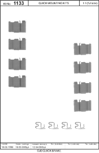 Monteringssats bromsbelägg - MS-950198