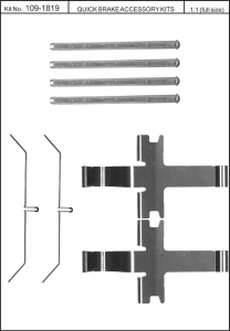 Monteringssats bromsbelägg - MS-950199